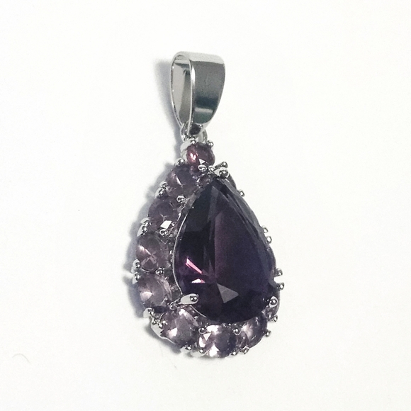 Amethyst Silver Pendant 1.25" - Picture 8 of 8
